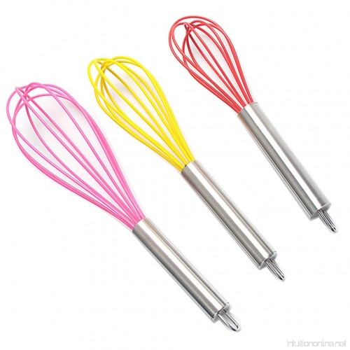 Whisking Beating and Stirring CRIVERS 5pc Stainless Steel Mini Kitchen Coil Wire Whisk for Blending Coil Whisk