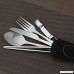 Cutlery Set HTIANC 5PCS Flatware Set Stainless Steel Travel Utensils Set for Camping Picnic with Neoprene Pouch - B07F65DR15